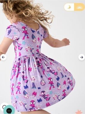 Little Sleepies Purple and Tiny Webs Ghost Spider Skater Dress